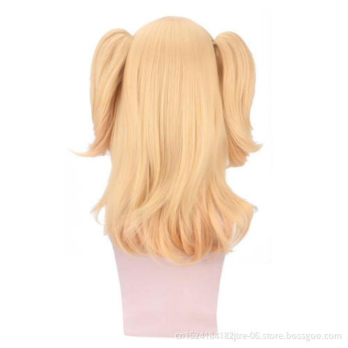 cosplay wig with two ponytail, custom detach ponytail